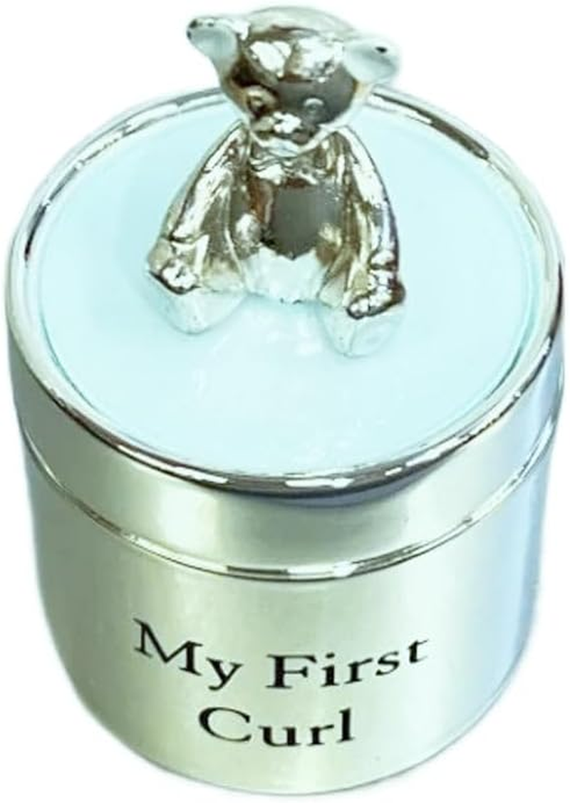 Baby Tooth Keepsake Box First Curl Storage Boy Christening Gifts Silver Present image number 3
