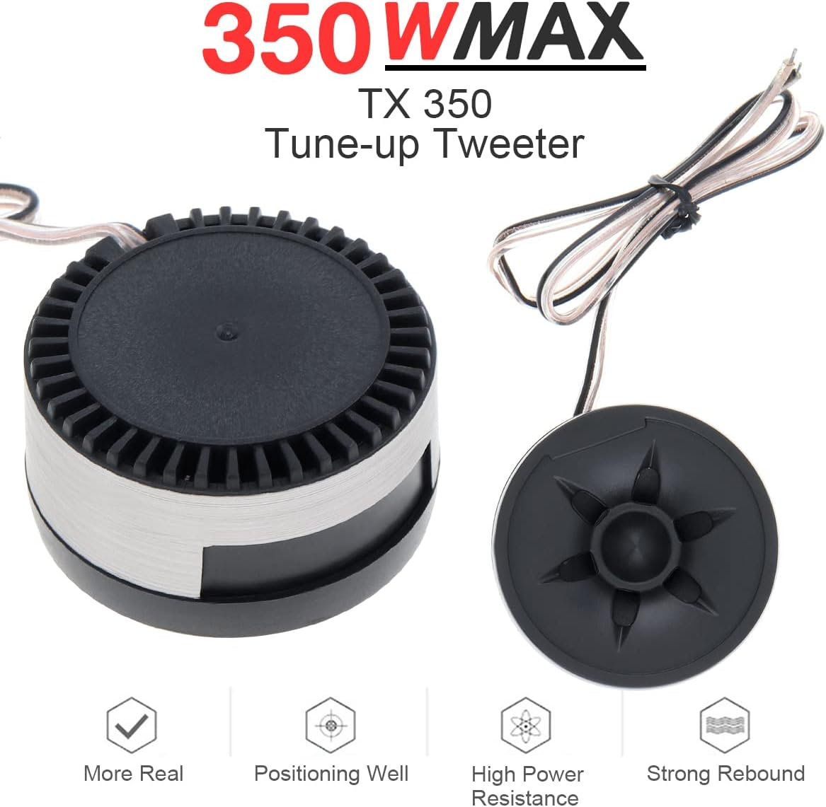 2 Pieces Car Tweeters 350W High Efficiency Mini Dome Tweeter Speakers for Car Audio System image number 2