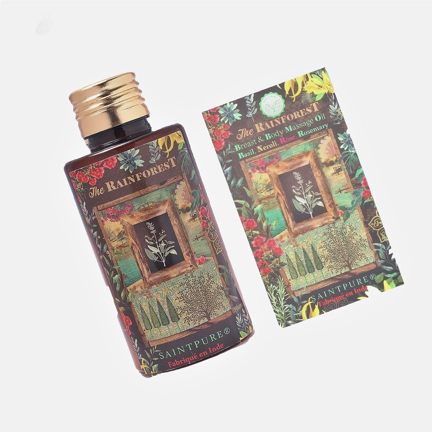 Saint Pure the Rainforest Breast & Body Massage Oil with Basil, Neroli, Rose & Rosemary (100Ml, Women) image number 1