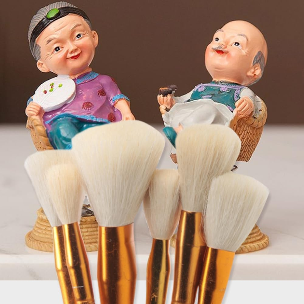 Goat Hair Paint Brushes, 12-Piece Set, Acrylic Watercolour Oil Painting, Gold Foil Gilding image number 5