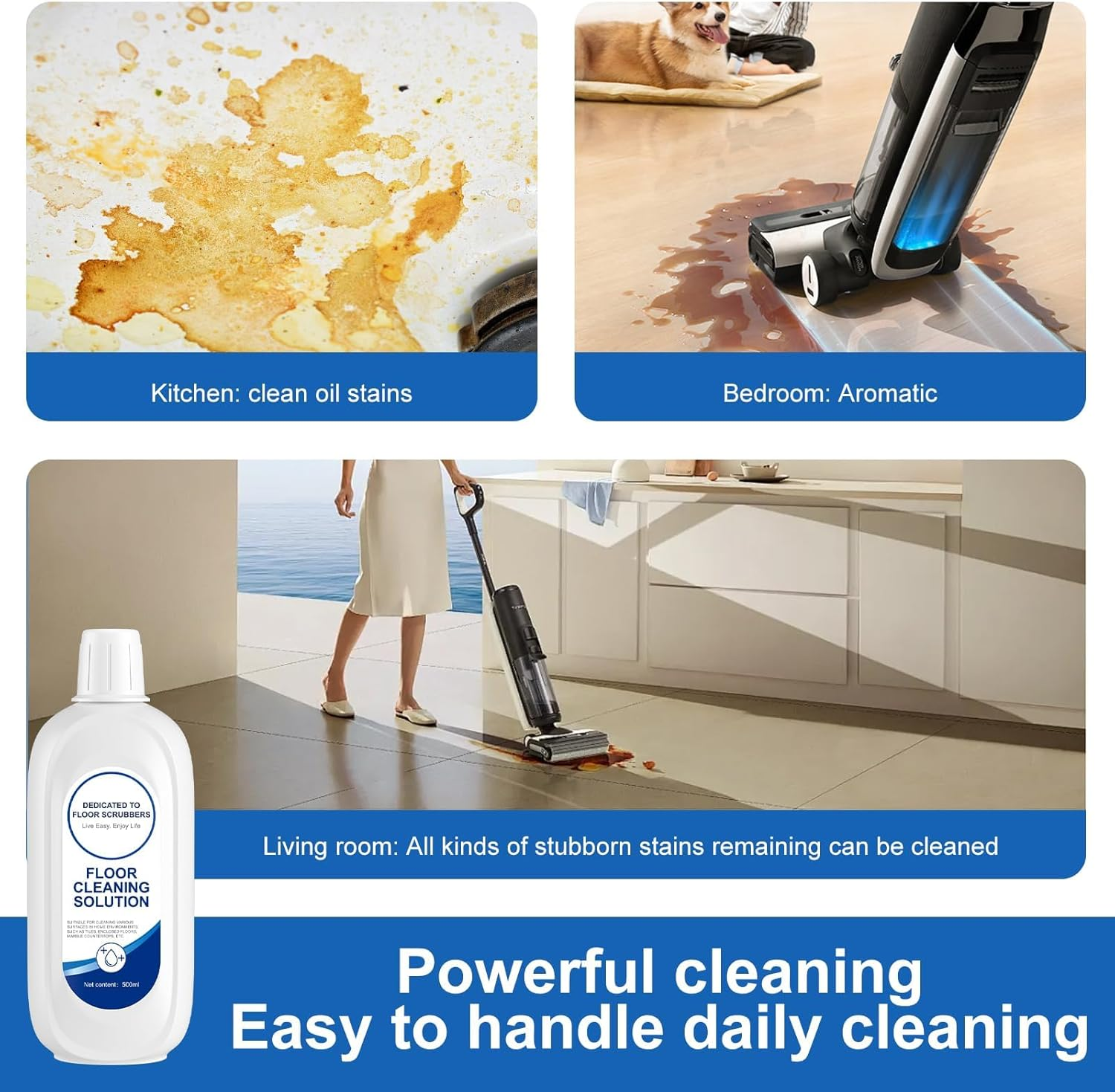 2 Bottle Floor Cleaning Solution Compatible with Tineco, Eco-Safe Mop Solution, Deep Cleans for Multiple Hard Floors, Suitable with All Robot Vacuums with Mopping and Cordless Wet/Dry Vacuum Mop image number 6