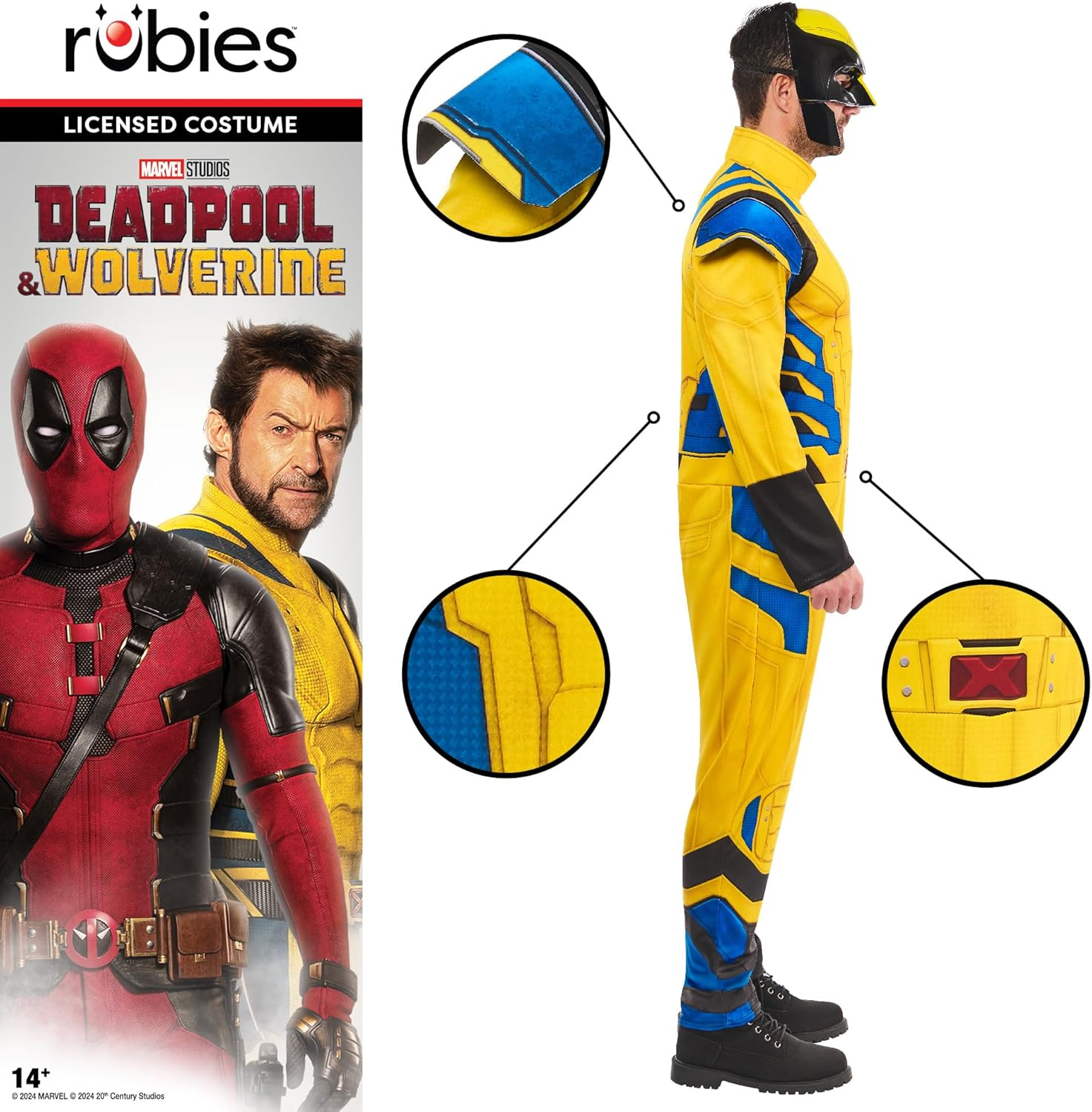 Rubies Official Marvel Wolverine Costume, Adult Superhero Fancy Dress image number 4