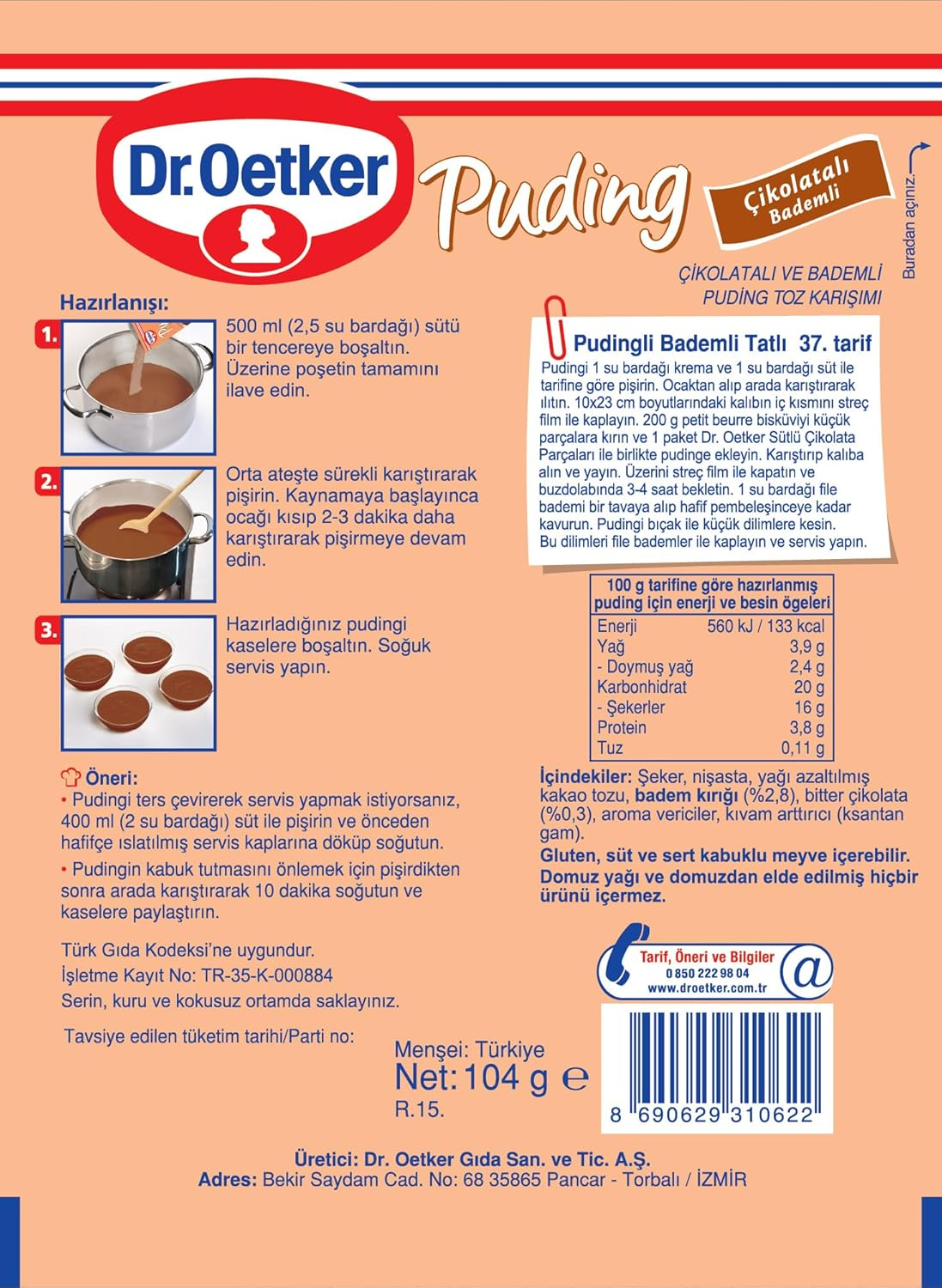 Dr.Oetker Chocolate Almond Pudding, 120 G image number 1