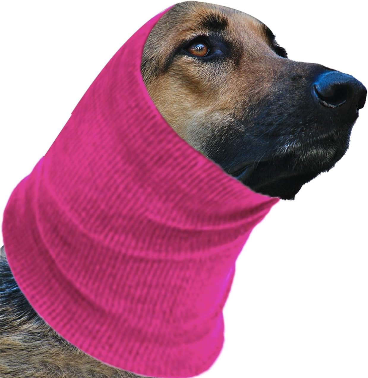 CENZICOM Dog Calming Hood with Ear Covers, Anxiety Relief Head Protection, Grooming and Bath Neck Warmer (Gray, S)