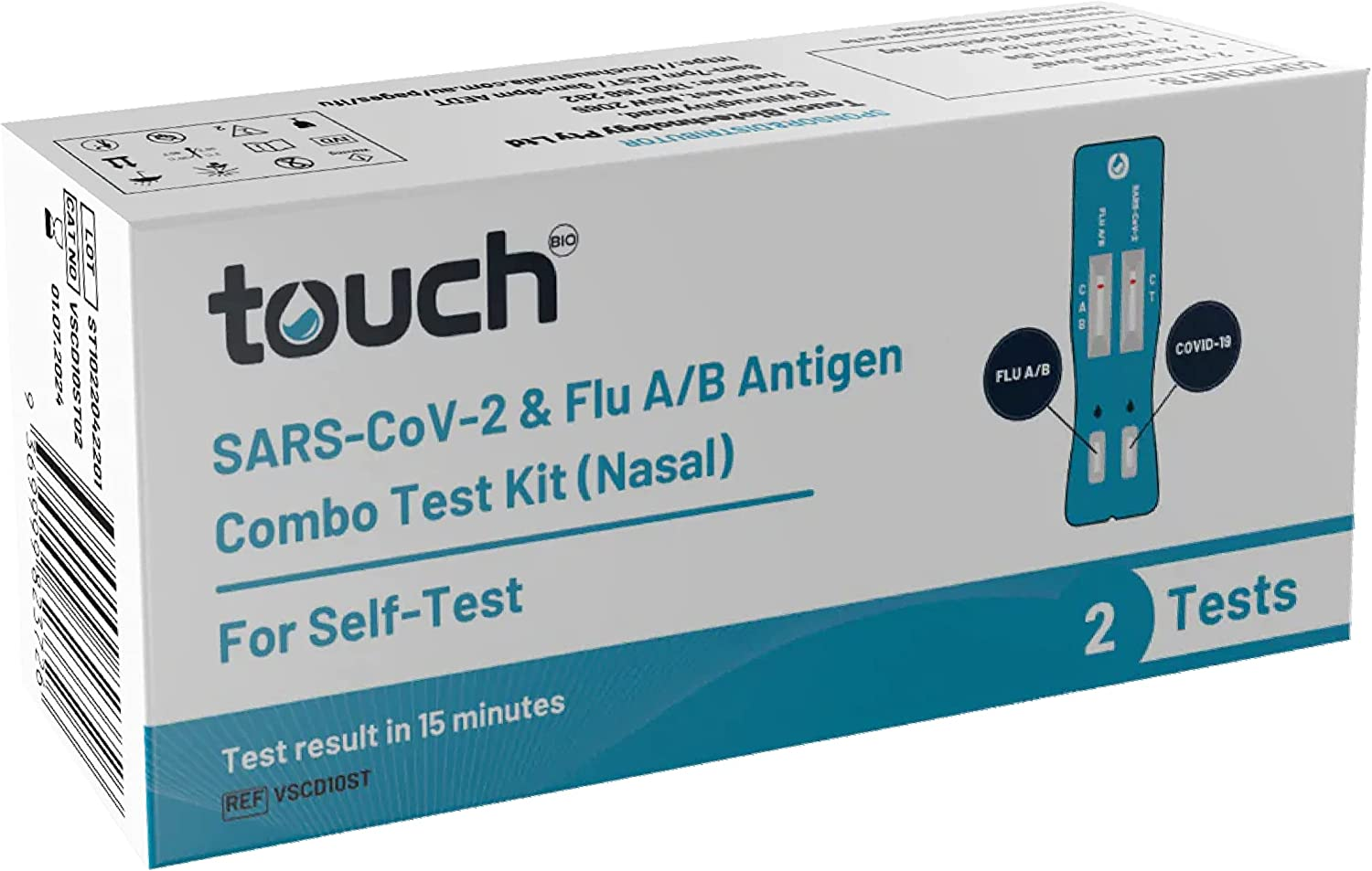 TOUCHBIO 2 PACK COVID-19 & Flu A/B Rapid Antigen Combo Test - Accurate Results in Minutes - Easy to Use - Perfect for Home and Professional Use image number 3