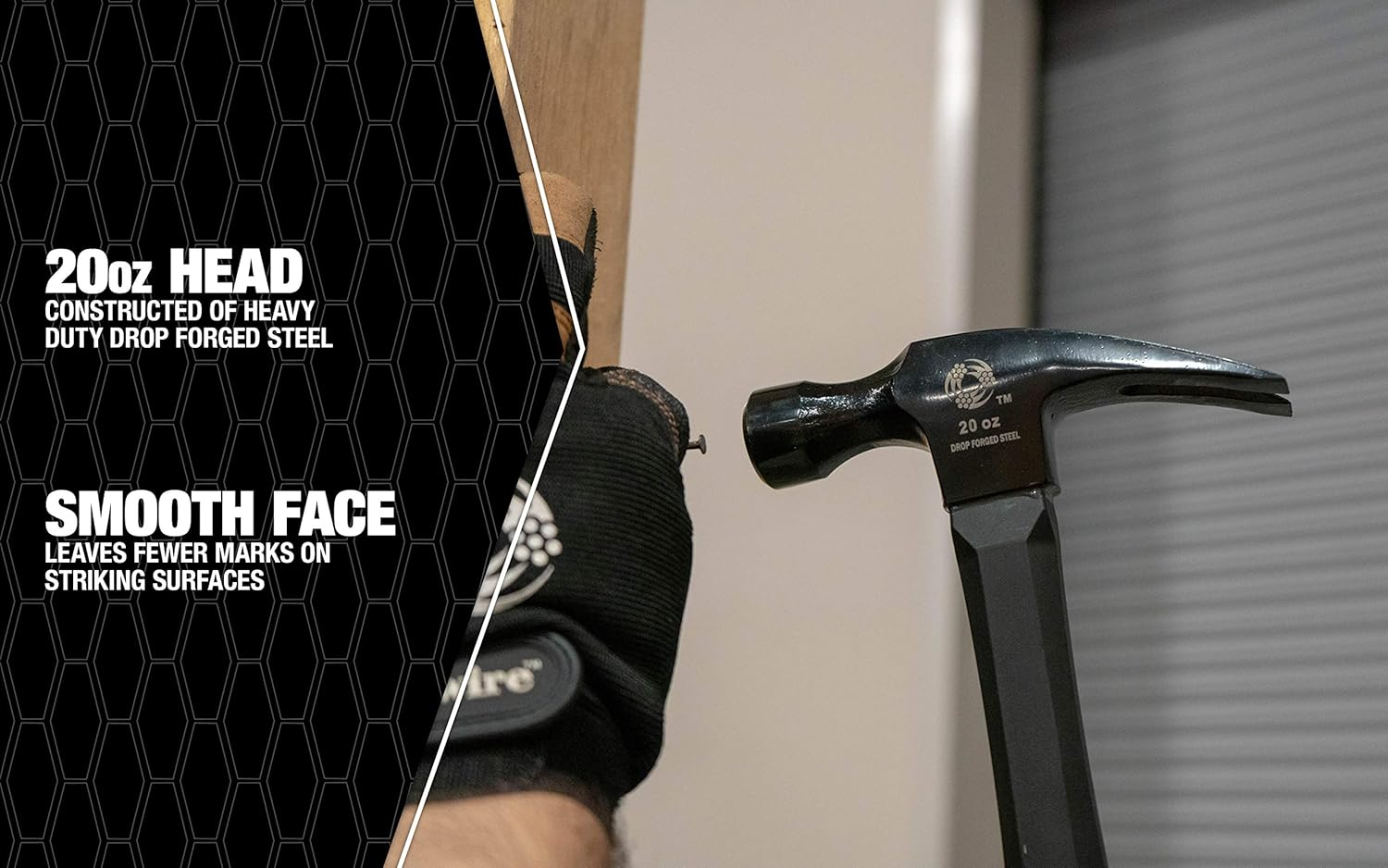 Southwire Bmeh-20 20 OZ. Heavy Duty Electrician'S Hammer; 20 Oz. Head with Smooth Face; Heavy Duty Drop Forged Steel Tether Hole for Safety; Lightweight Fiberglass Handle; 1.75 Lbs 65116840 image number 1