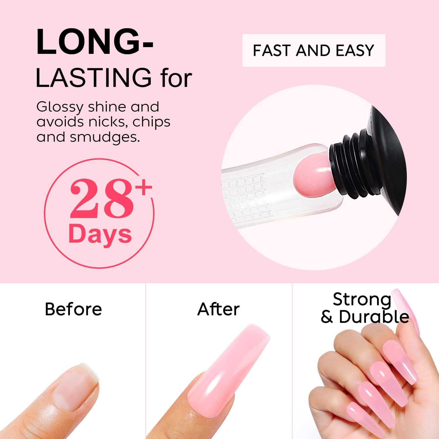 AIMEILI White Builder Gel Nail Extension 30Ml Soak off UV LED Nail Enhancement Manicure Tool Nail Art False Nails image number 5