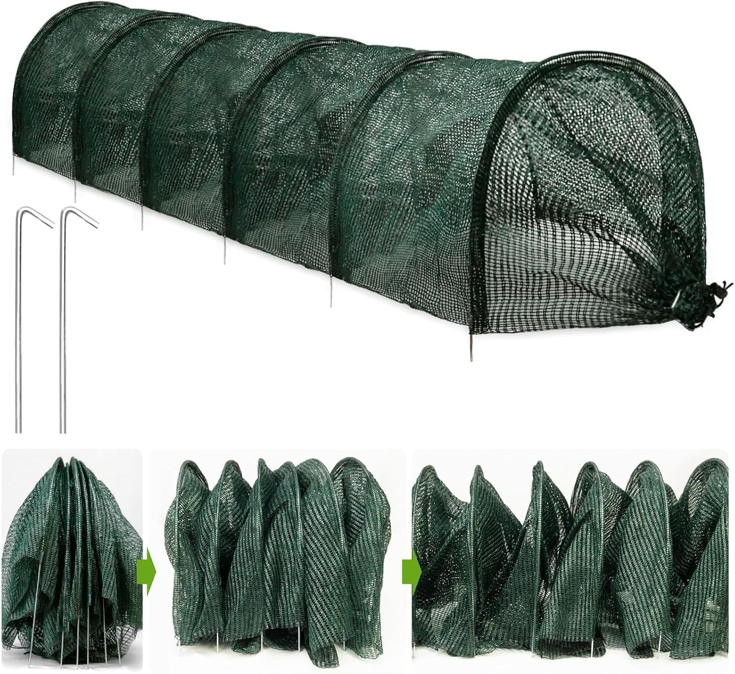 2 in 1 Portable Greenhouse Protection from Sun Heat,Garden Tunnel Shade Net Cover with Quick-Release Technology,Row Covers for Vegetables Plant Cover from Sun image number 6