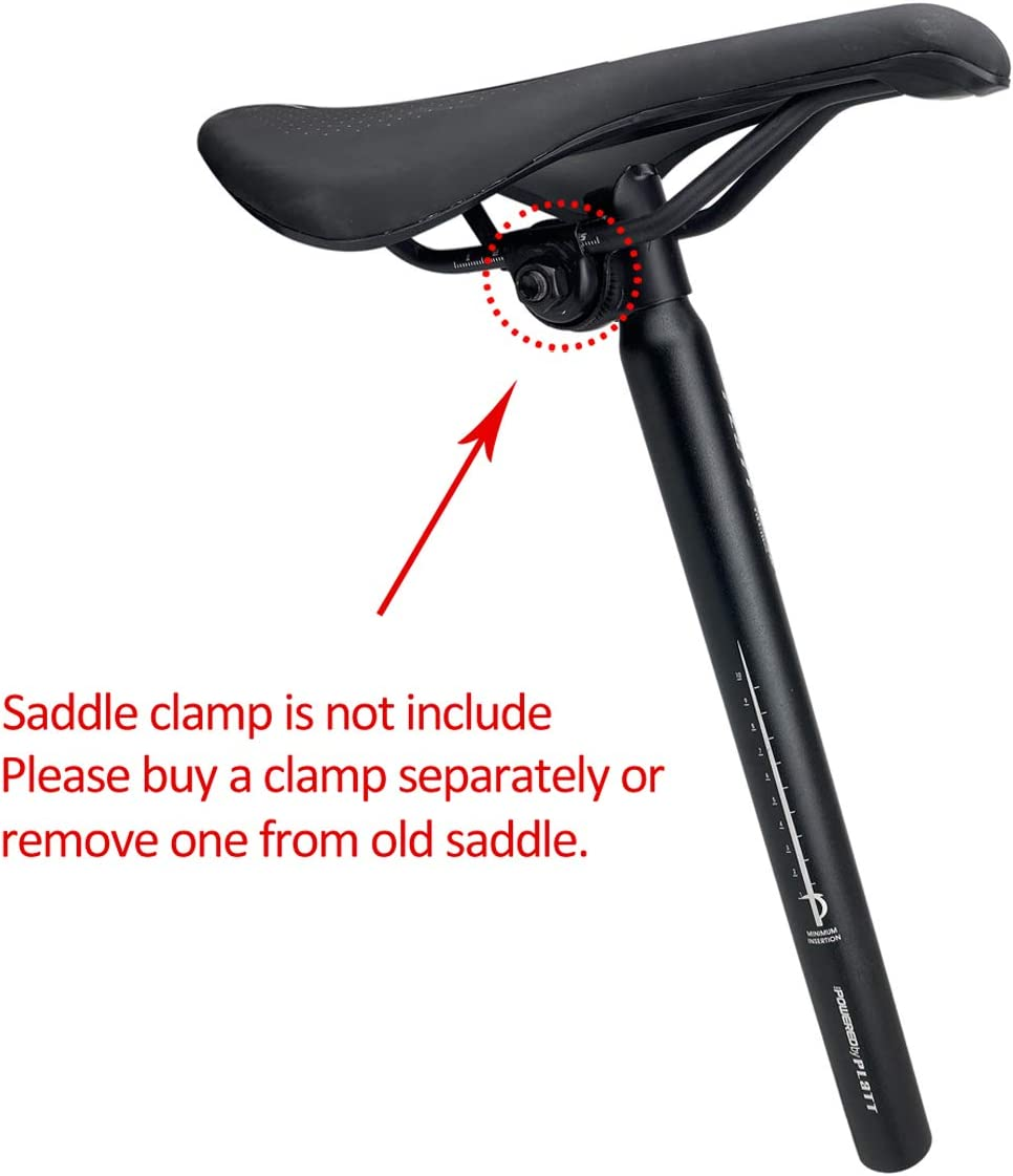 PLATT Bike Seat Post Aluminum Alloy Black 25.4/27.2/28.6/30.8/31.6 X 350Mm for MTB Mountain Bike Road Bicycle image number 1