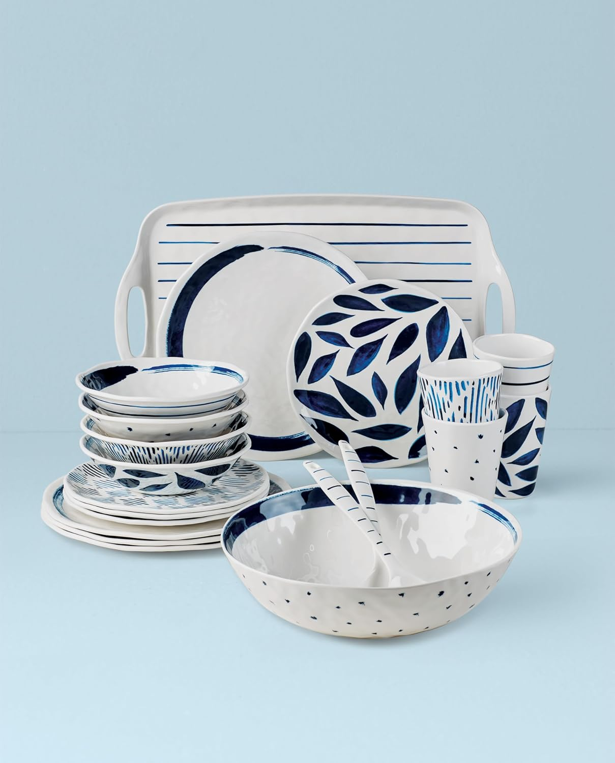 Lenox Blue Bay Melamine 20-Piece Dinnerware Set, 13.35 LB, 0 image number 5