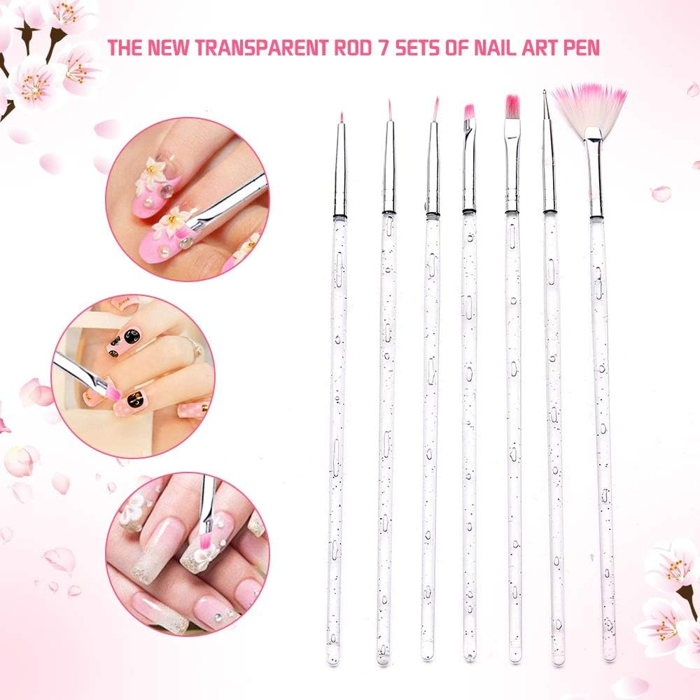 7PCS Nail Art Brush Acrylic Painting Drawing Carving Pen Manicure Tool Set 19Cm Zhengpingpai image number 5