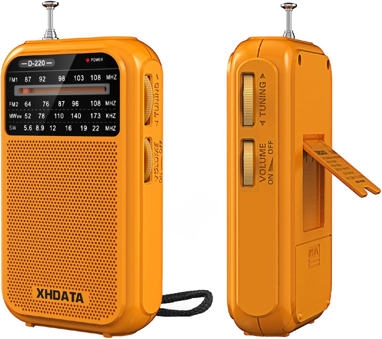 XHDATA D-220 FM Radio for Home Portable MW Shortwave Receiver Battery Operated Small Pocket Speaker Excellent Reception Emergencies Green