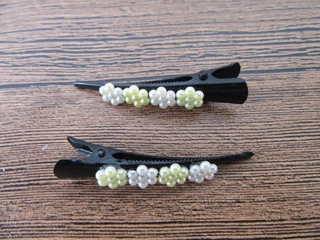 12Prs Metal Hair Clips with Rhinestone/Pearl Assorted