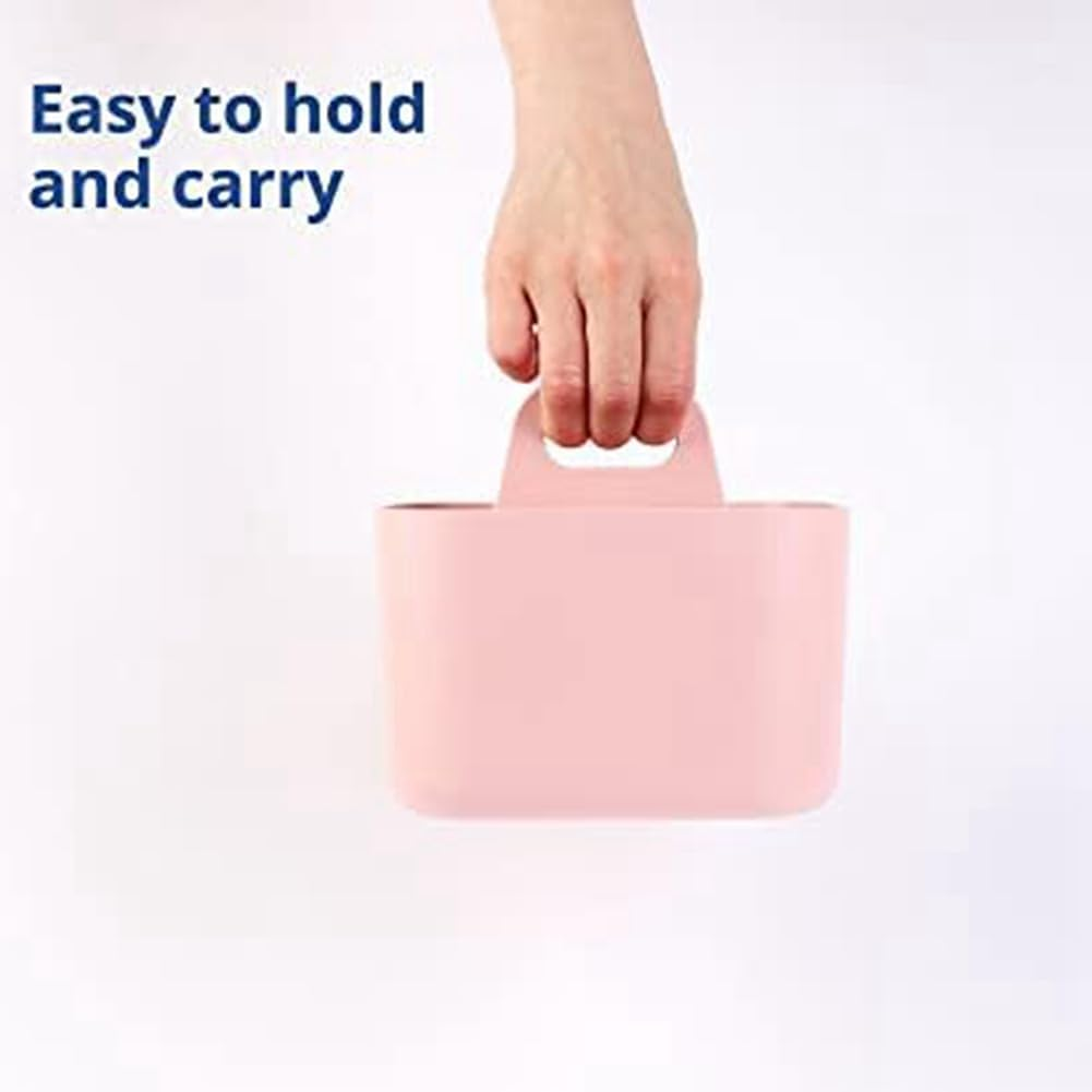 Veumoie 2-Pack Blue Plastic Organizers with Handle, Stackable, Art & Makeup Storage image number 5