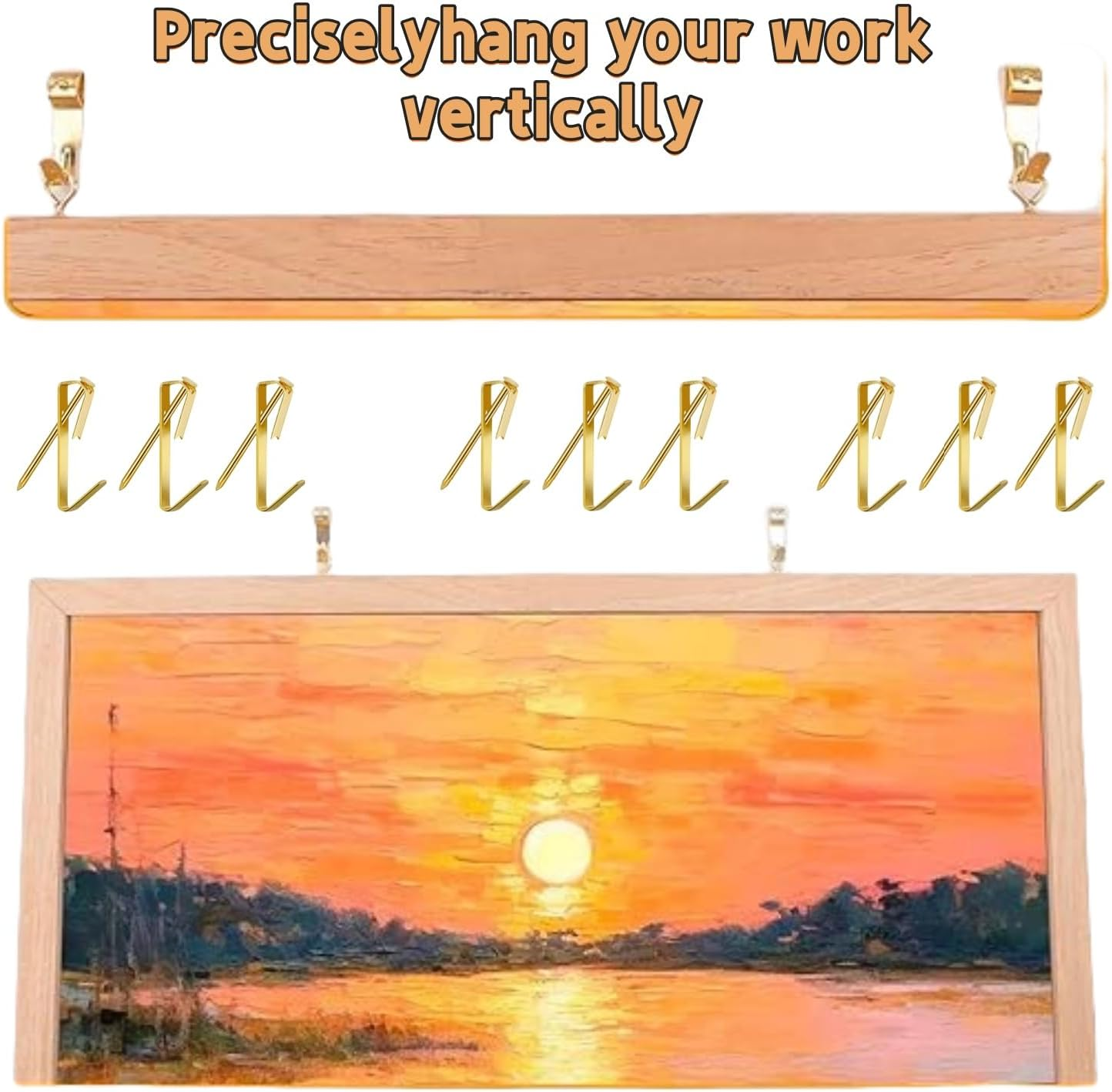 Shoyisenka 246 Picture Hanging Kit, Heavy-Duty Wall Hooks, Picture Frame Hanger Tool, Suitable for a Complete Set of Hanging Tools Such as Picture Frames and Oil Paintings. image number 4