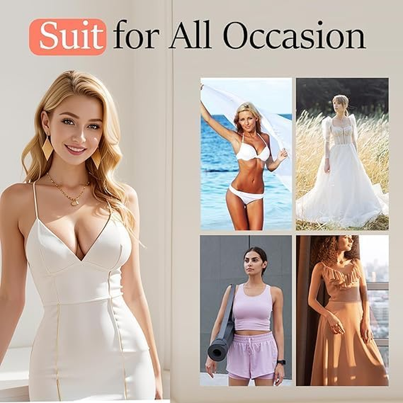 SZHENGSHAN Self Adhesive Push-Up Inserts, 1Pair a Cup Triangular Invisible Push-Up Pads,Sticky Bra Inserts Adhesive Bra Pad Push up Pads - Beige, D Cup image number 3