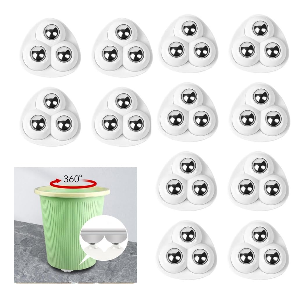 DACUAN Mini Swivel Casters Wheels 20Pcs, 360 Degree Rotating Casters, Furniture Castors Self-Adhesive with 3 Steel Balls image number 5