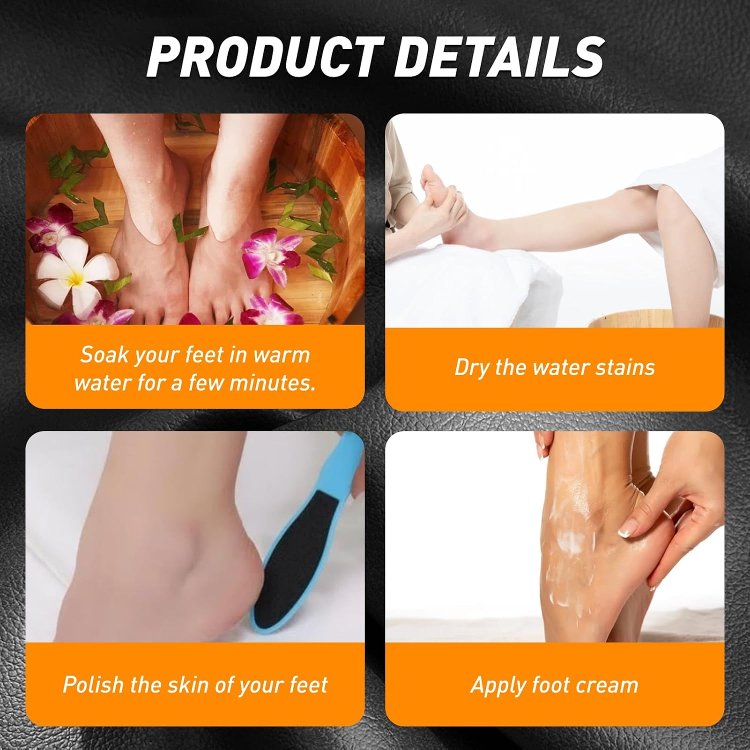 Batheidon Pack of 12 Callus File Foot File Set Double-Sided 16 X 3.5 Cm Foot Rasp for Callus Removal, Reusable Foot Files for Dry Cracked Feet, Wet and Dry image number 3