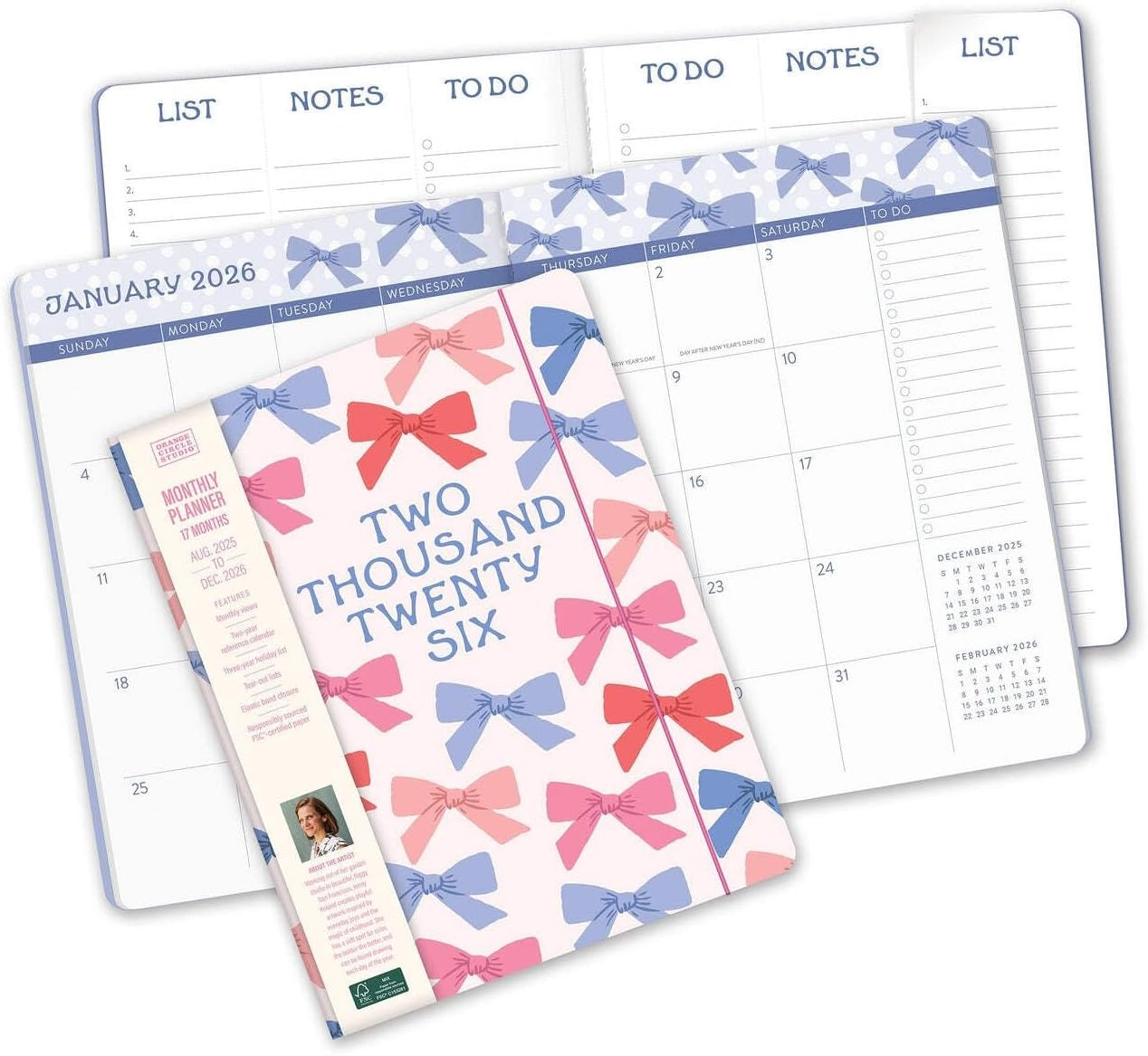 2026 Sweet Bow - Just Right 17-Month Monthly Diary/Planner
