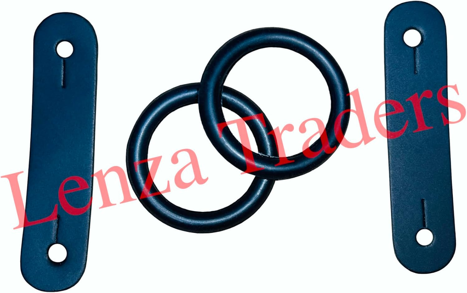 Peacock Safety Irons Stirrups Rubber Rings & Leather Clips TABS Replacement Set FILLIS Black Rubber Bands Leather Loops Replacement image number 3