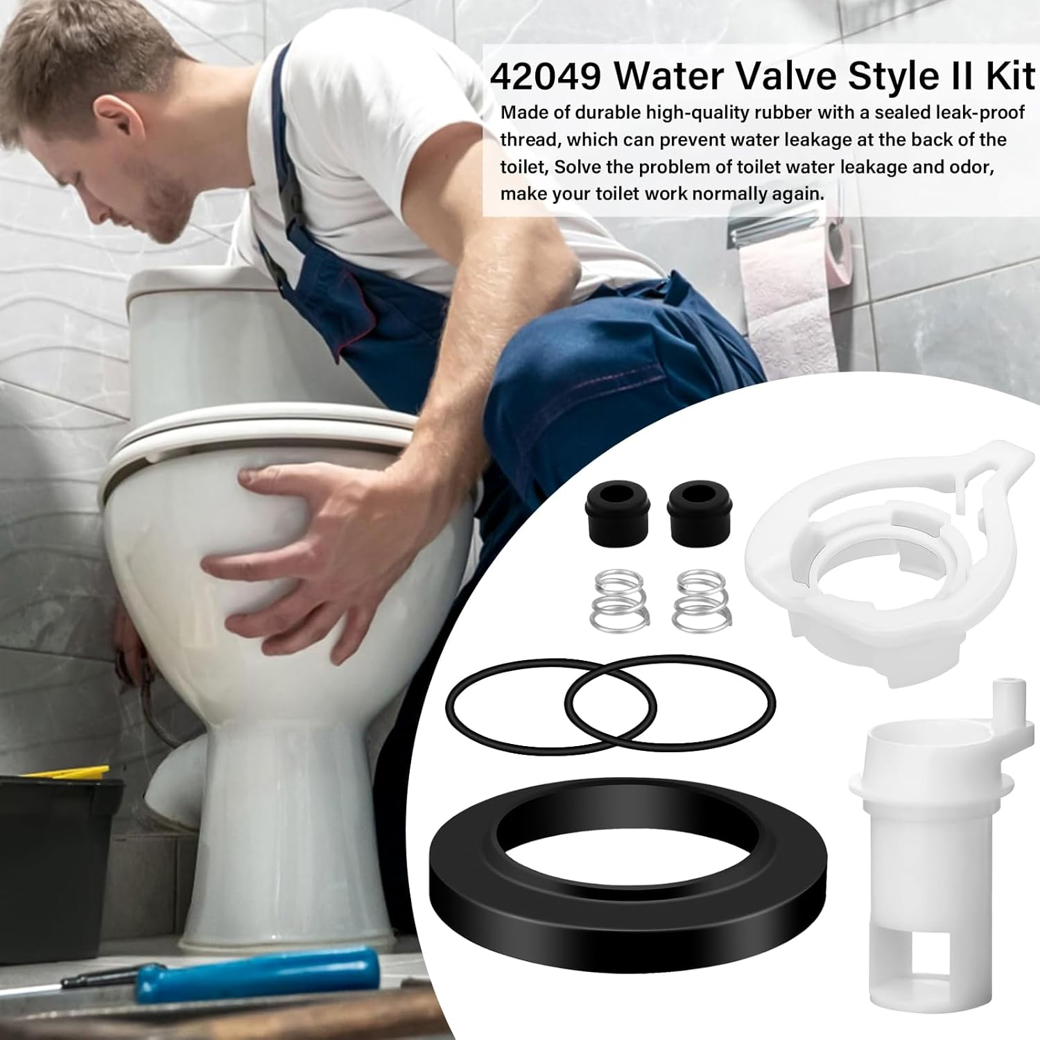 42049 New Upgraded Water Valve Style II Kit for Thetford Aqua Magic Style II Toilets with Closet Flange Seal image number 3