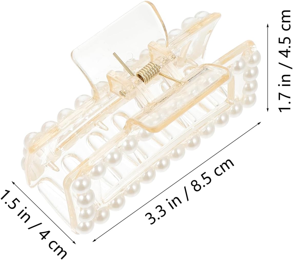 VICASKY Large Hair Clip for Women Practical Pearl Hair Clip for Thick and Thin Hair Gives Charming Hairstyles and Look image number 5