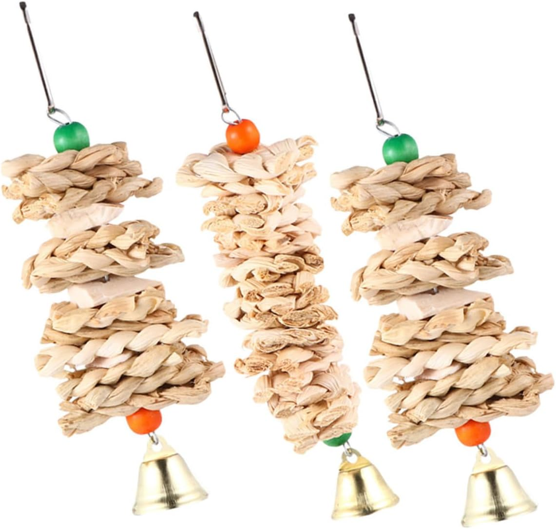 DINHEAROM 3Pcs Fun Bird Cuttlebone Toy for Parrots Parakeets Cockatiels Bite-Resistant Decorative image number 4