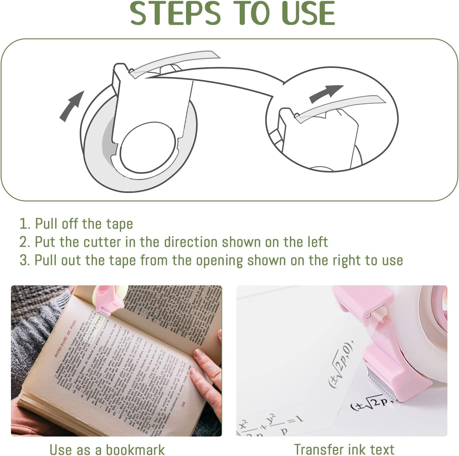 4 Pack Invisible Tape with Mini Dispenser Set 1/2 Inch Magic Tape Writable Transparent Tape Portable Repairing for Office School Home (4 PCS) image number 1