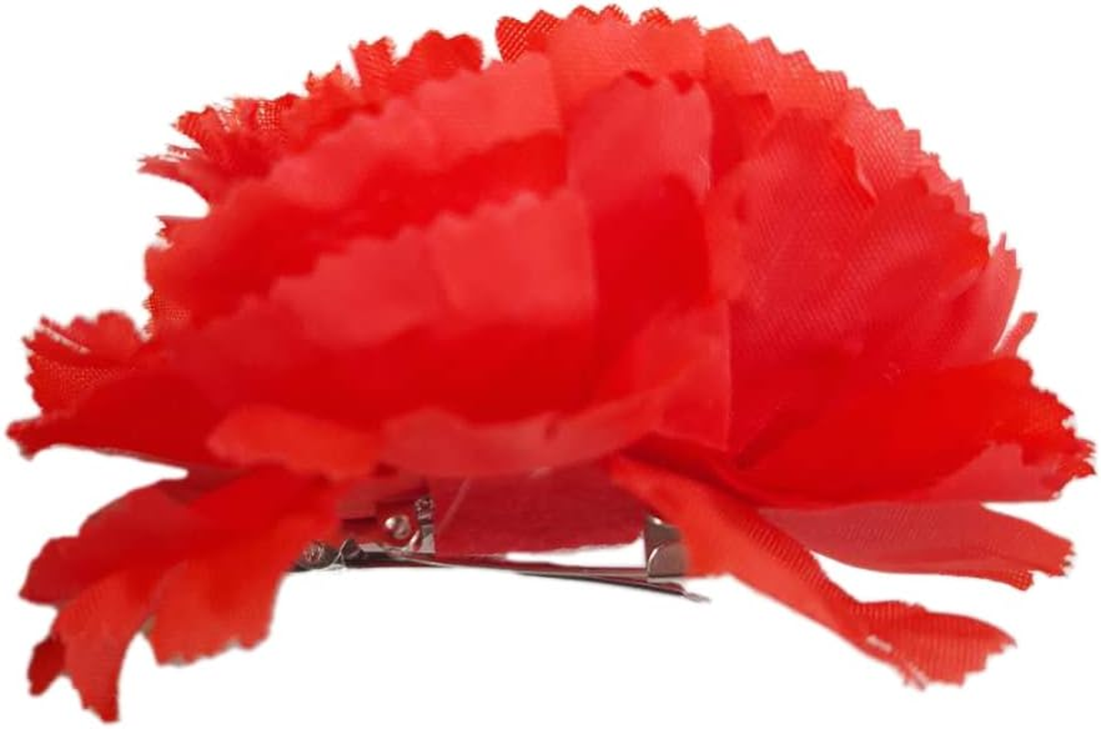 Flamenca Flower Chulapa Accessories Flamenca Girls Flowers Flamenca Women for April Flamingo Sevillana Chulapa and Dance (Pack of 6, Red White) image number 6
