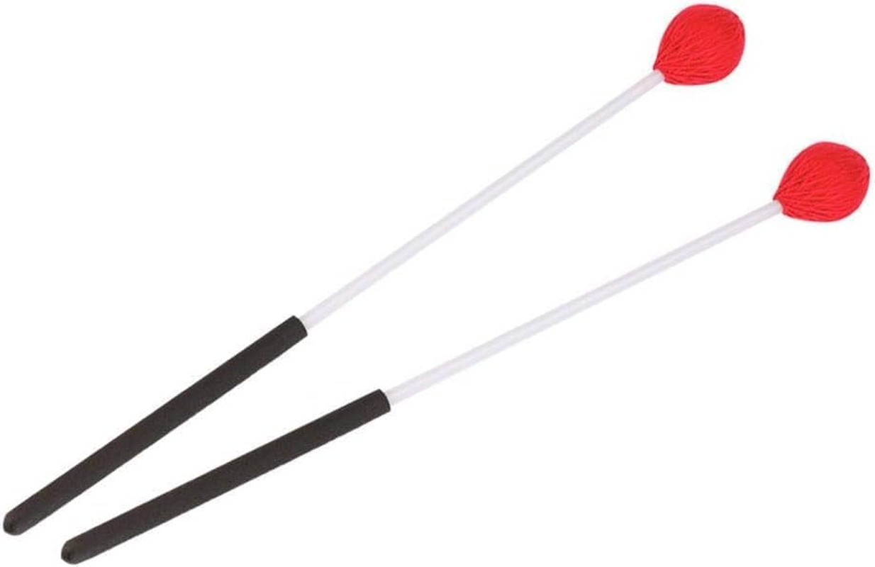 1 Pair Percussion Instrument Marimba Mallet, Yarn Mallets Accessories,Marimba Mallet Accessories, Outdoor Use Gavel Carillon Marimba Planet Puzzle Marimba Stick Keyboard Gavel Fiber Gavel (Red) image number 2
