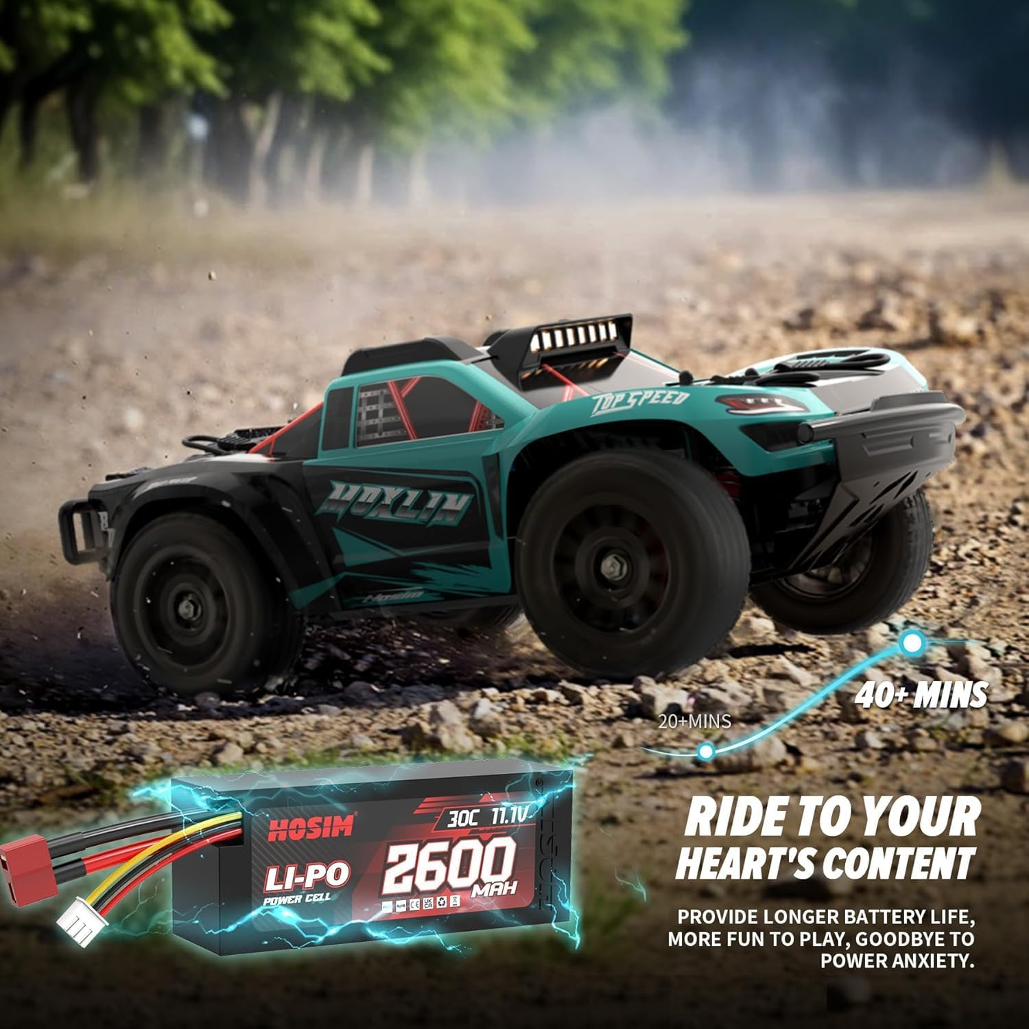 Hosim 1:14 Brushless RC Cars for Adults 80Km/H, 3S Battery Fast RC Trucks 4X4 All Terrain off Road Remote Control Car Waterproof RC Monster Truck High Speed RC Short Course Truck image number 6