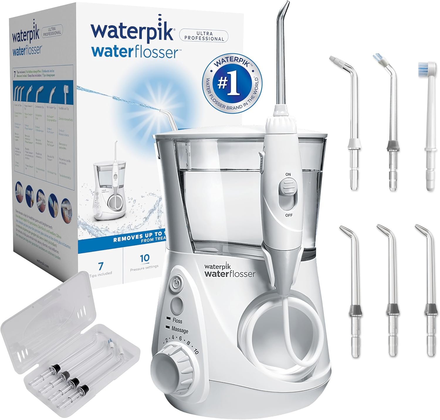 Waterpik Ultra Professional Water Flosser - Dentist-Level Clean, 10 Pressure Settings, Hydro-Pulse Massage, 90S Water Capacity, Ideal for Braces, Implants & Gum Health, 2-Yr Warranty, White (WP-660) image number 2