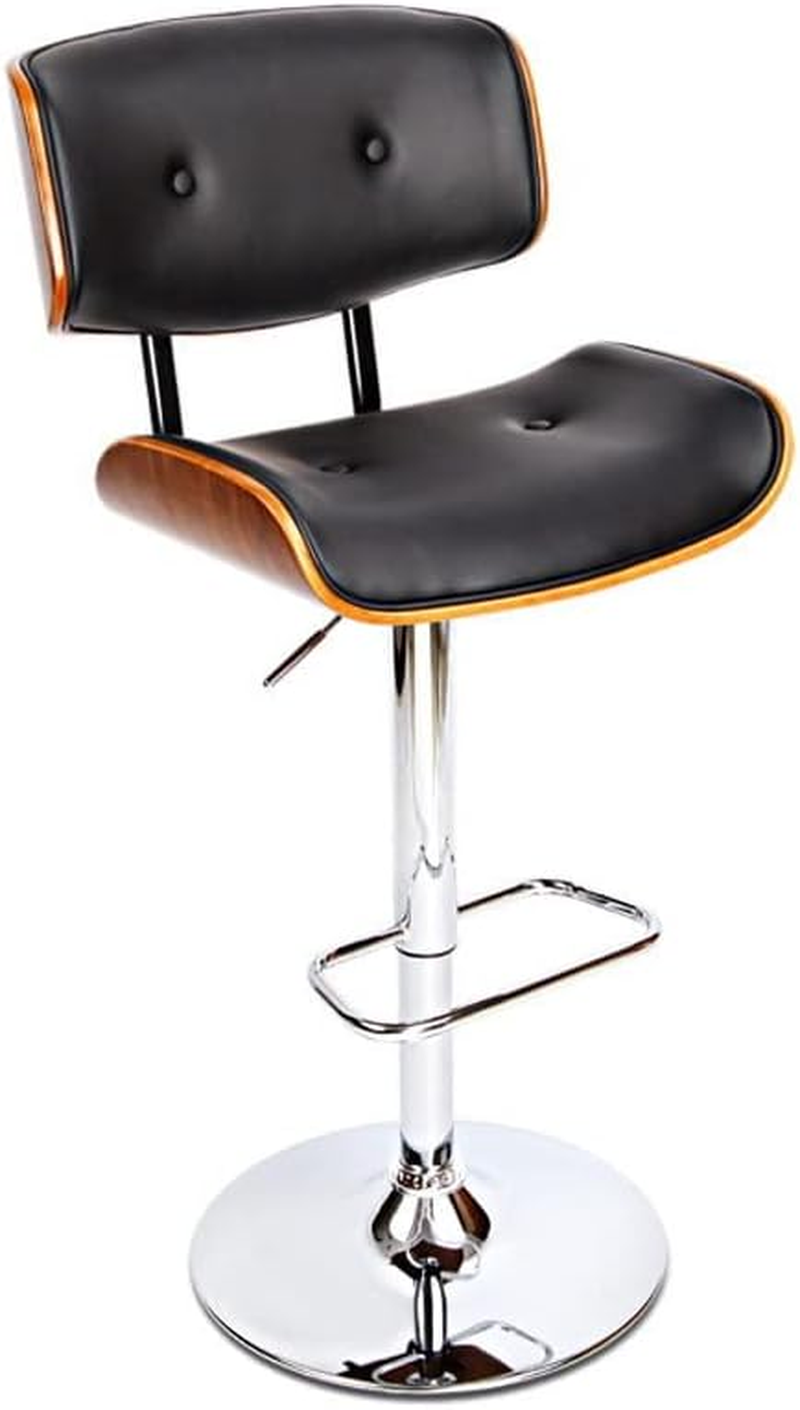 Artiss Bar Stools Stool Adjustable Kitchen Swivel Counter Barstools Dining Chair Chairs Gas Black Leather in 64-85Cm Seat Height Floor Set for Home Dining Room Cafe Outdoor Indoor