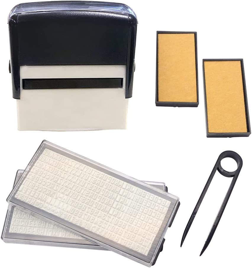 Tophomer Personalised Name Stamp, 5 Line Self-Inking Label Stamp, 59 X 23Mm Custom Phrase Dater Message Address Text Stamp, Business Office Teacher Stamp