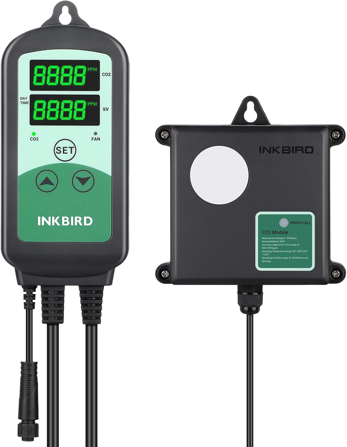 INKBIRD CO2 Controller ICC-510, Smart Carbon Dioxide Controller with 2 Outlets for CO2 Generator and Ventilation Fan, High and Low CO2 Alarms, Day and Night Control image number 3