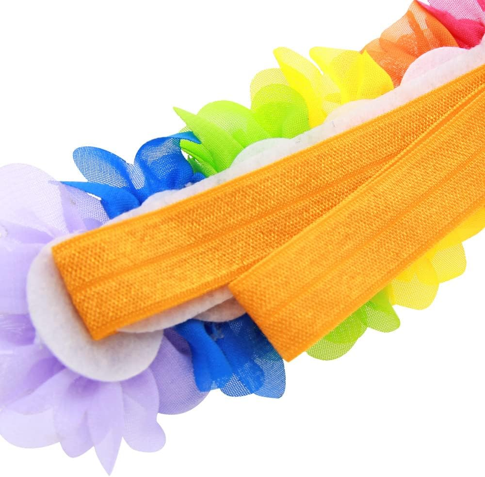 Rainbow Flower Headband Baby Girls Rainbow Floral Hair Band Flower Headwear BBG35 (A4) - A3 image number 6