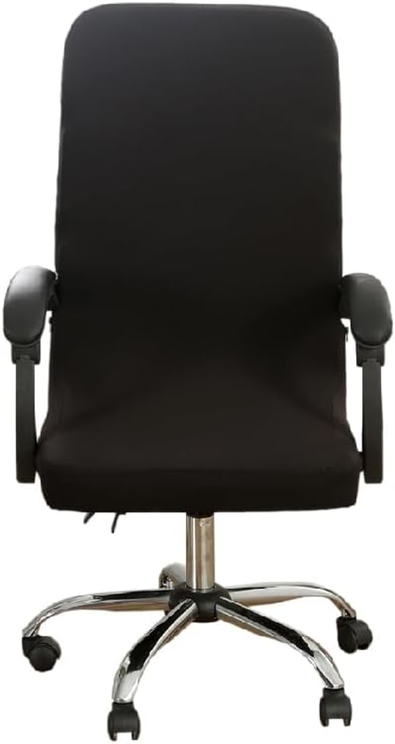1-Piece Office Chair Cover (Black, Regular) - Stretchable & Easy to Clean, Modern Style, Perfect for Office Chairs