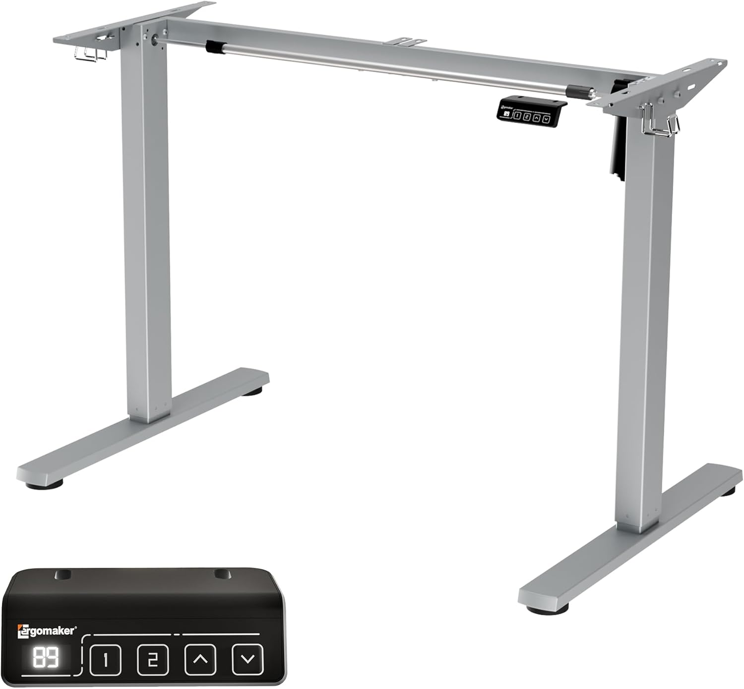 ERGOMAKER Height Adjustable Standing Desk Frame, Electric Sit Stand Desk Base with Automatic Memory Smart Handset (Black Frame, without Desktop)