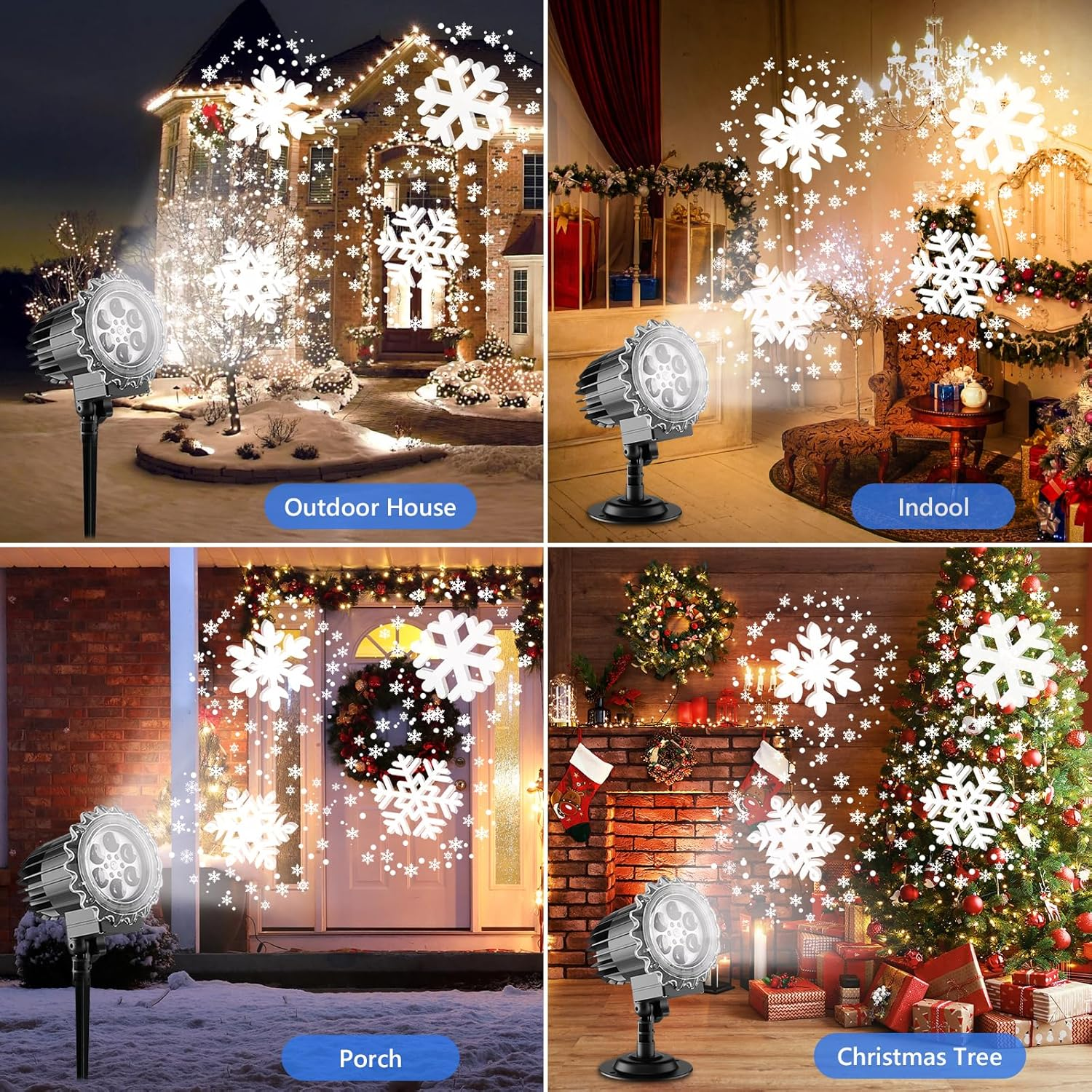 LED Christmas Floodlight, Snowflakes, Outdoor Light, IP65 Waterproof, Great for Christmas, New Year, Party image number 5