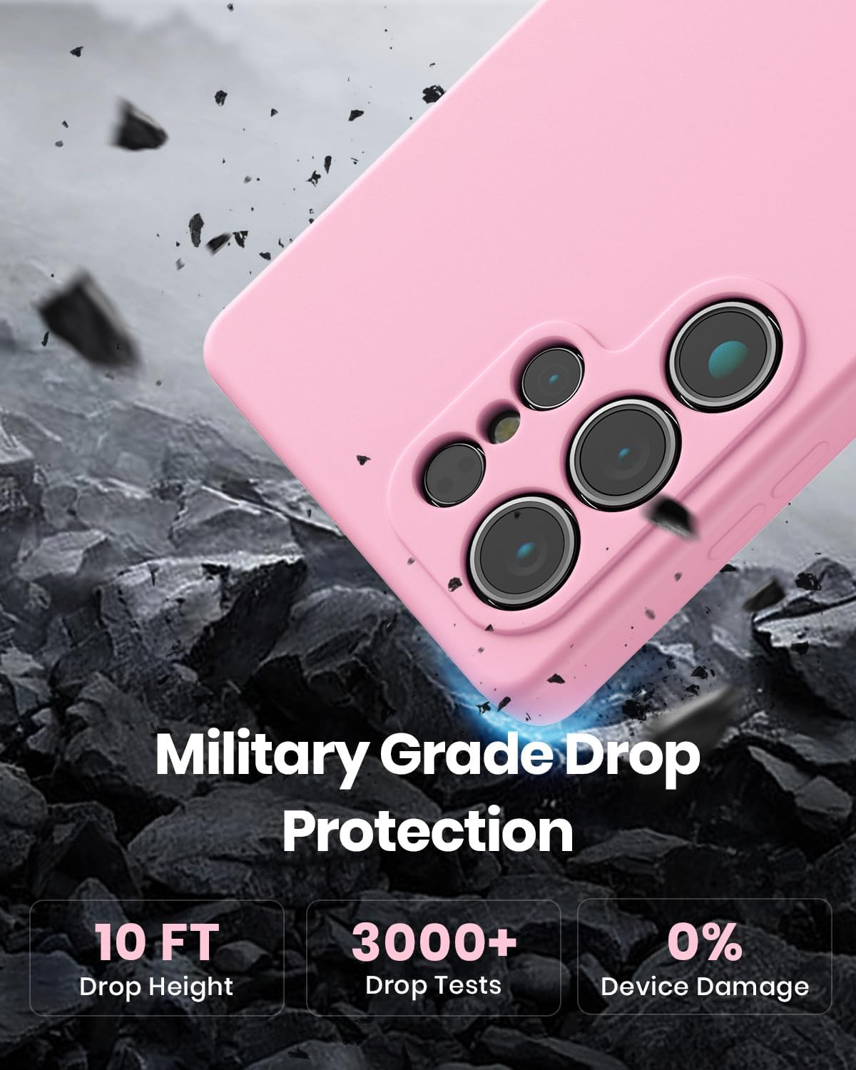 CUZMIGO Silicone Case for Samsung Galaxy S25 Ultra, Soft Slim Liquid Silicone Phone Case with Anti-Scratch Microfiber Lining, Camera Cover Protection with Cute Color Variety, Chalk Pink image number 7