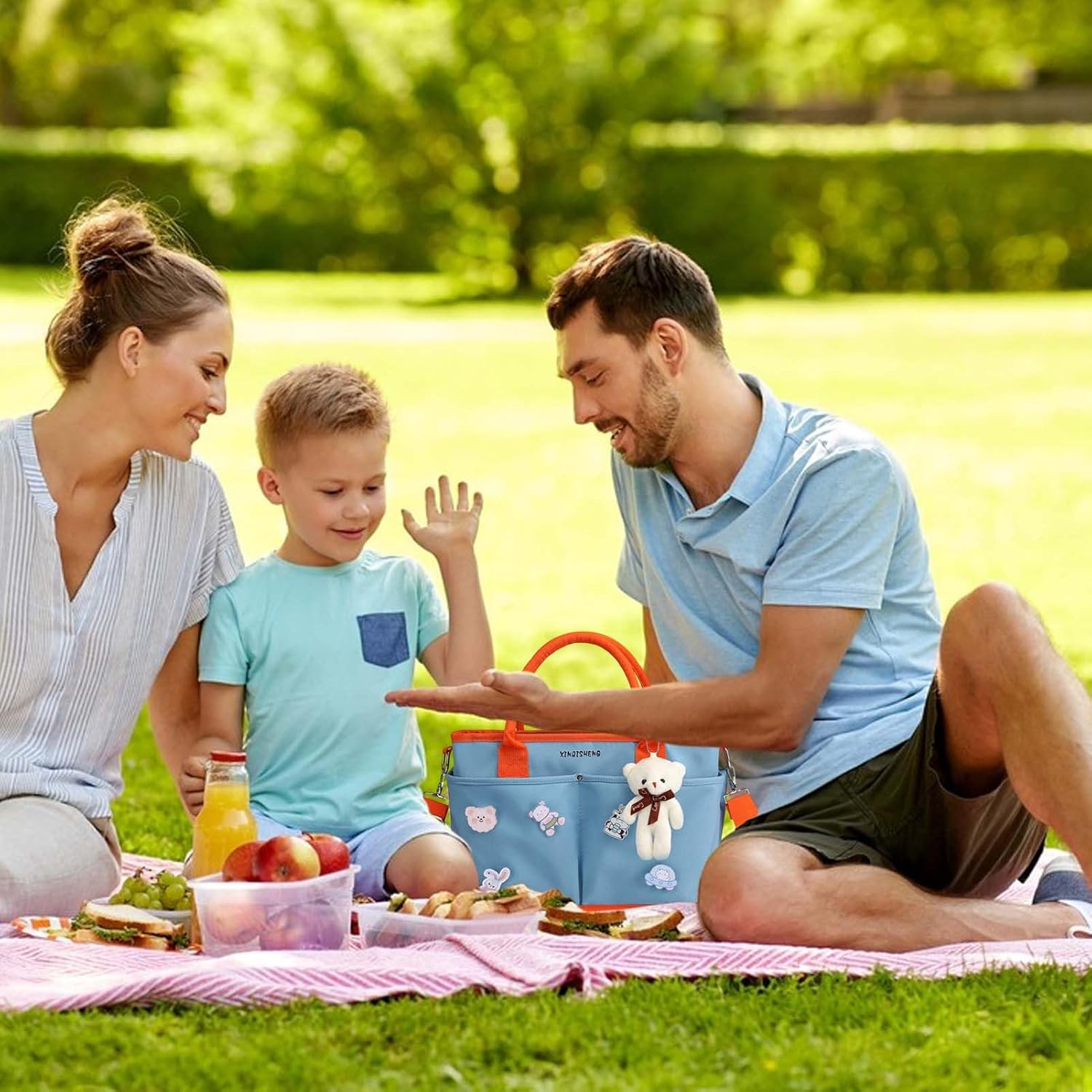 Tote Diaper Bag - Large Capacity Waterproof Women Satchel Purses | Travel Multi-Purpose Tote Diaper Bag, Large Opening Nursery Storage with Dry Wet Separation - Beige image number 5