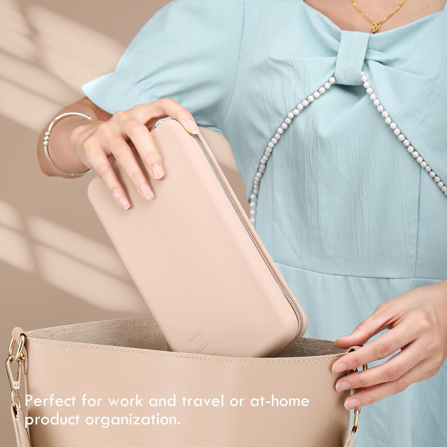 DUOMIAO Zipper Makeup Brushes Bag for Travel, Large Silicone Makeup Brush Holder, Make up Brushes Pouch Case for Makeup Tools image number 2