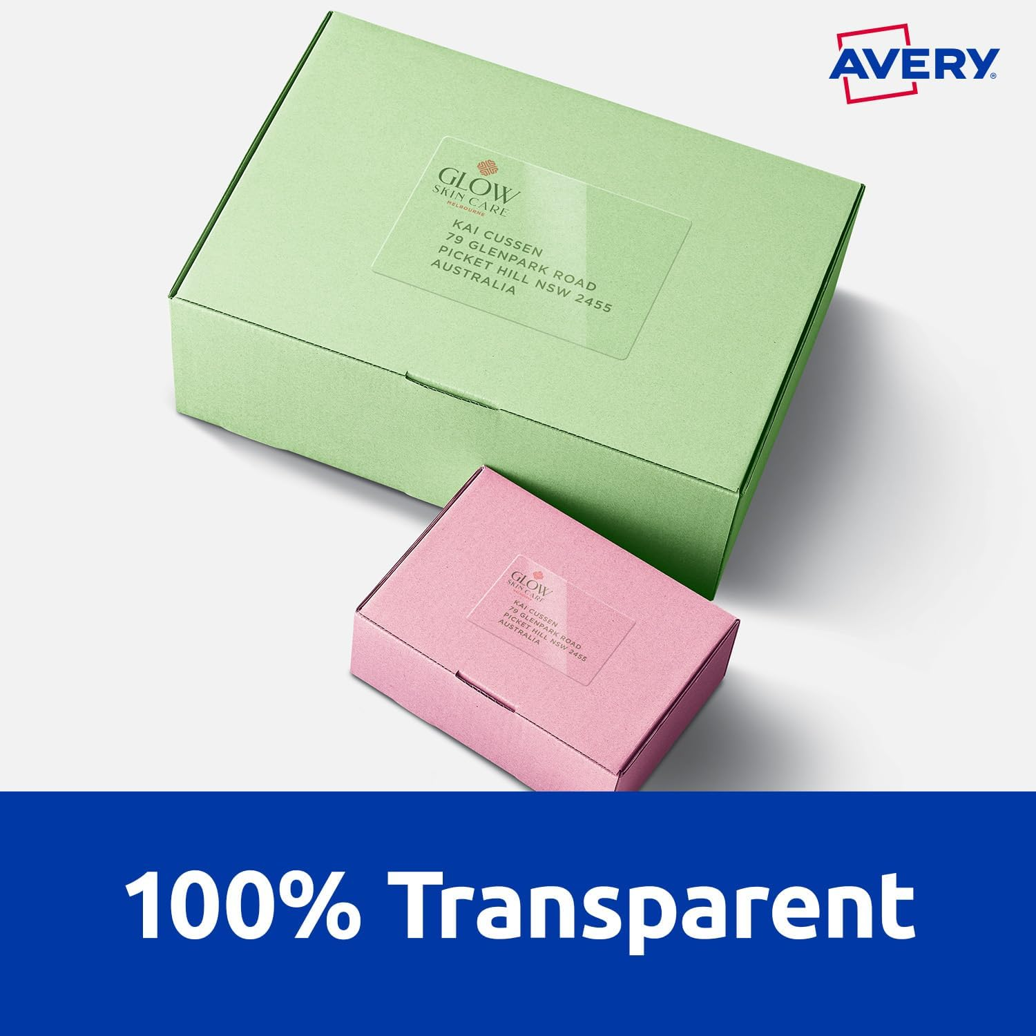 Avery Crystal Clear A4 Address Labels for Laser Printers - Printable Packaging & Shipping Labels - Transparent Mailing Stickers - 99.1 X 38.1 Mm, 140 Labels / 10 Sheets (958061 / L7563)