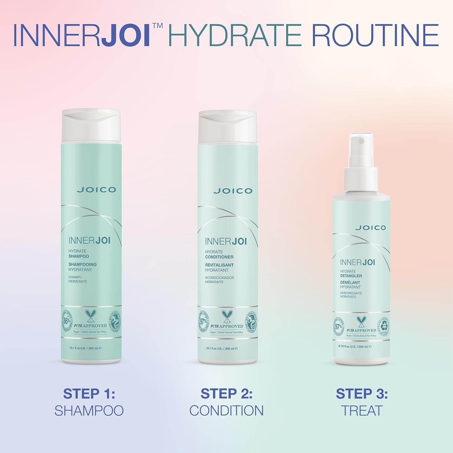 Joico Innerjoi Hydrate Hair Detangler 200 Ml image number 6