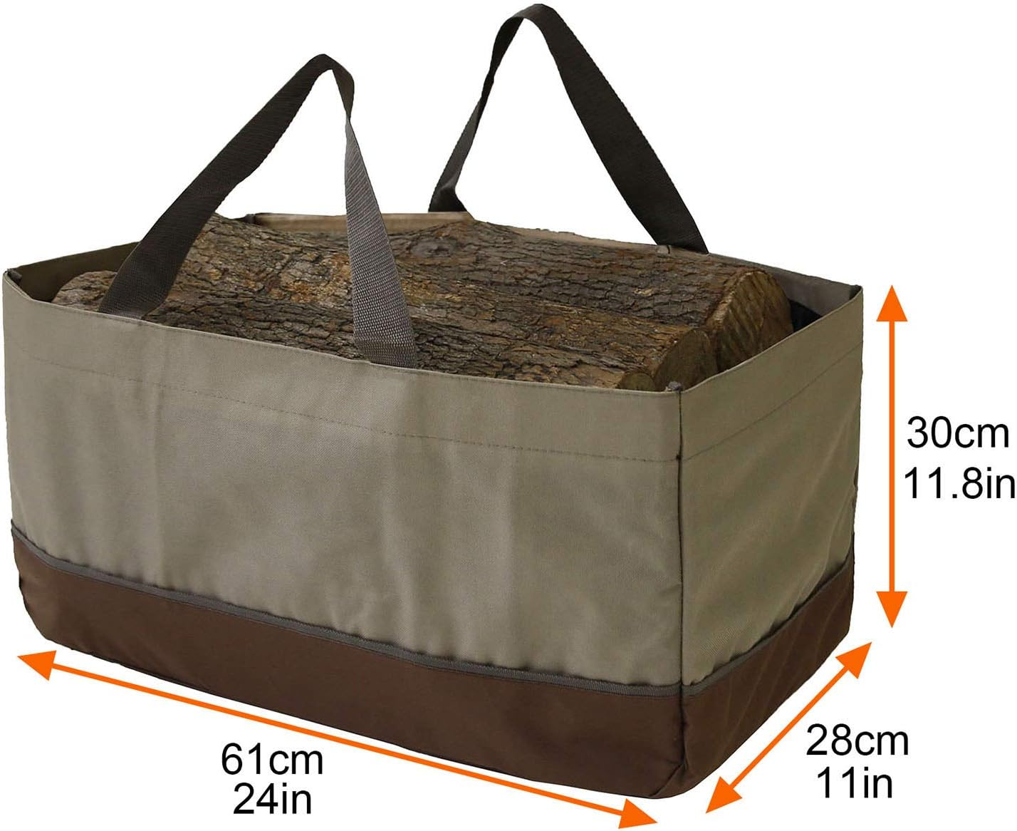 Tignapoo Firewood Log Carrier Large Firewood Bag Wax Canvas Log Carrier Tote High Capacity Durable Fire Wood Holder Bag Fireplace Accessories image number 5