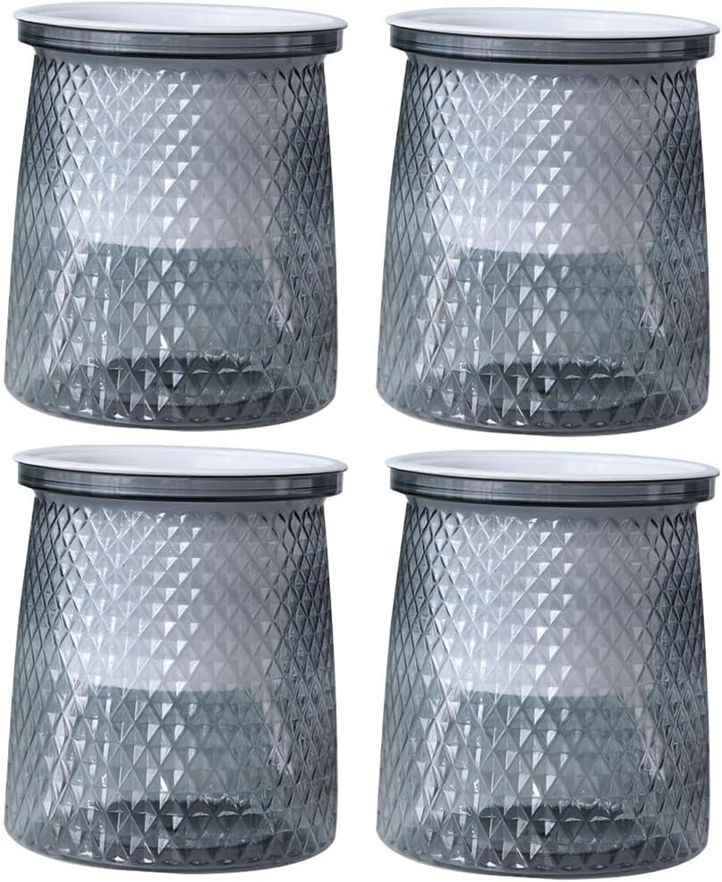 4PCS Self-Watering Planters &ndash; Transparent Double-Layer Indoor Flower Pots with Automatic Watering System &ndash; Diamond Design Plastic Planters for Orchids, Herbs, and Small Plants image number 5