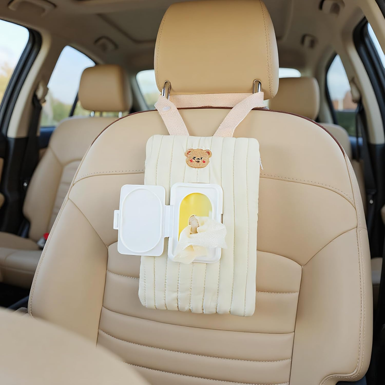 Baby Wipes Travel Case - Hangable Wipes Storage Container | Reusable Quick Refillable Portable Outdoor Travel Stroller Accessory for Girl Boy image number 1