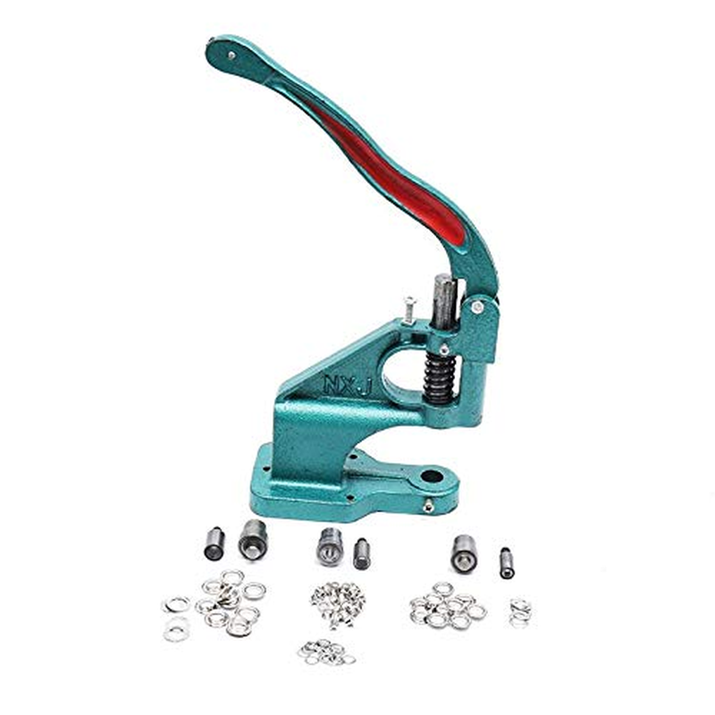KATSU Hand Press Grommet Machine Heavy Duty Grommet Eyelet Table Mount Hole Punch Tool with 3 Dies 6Mm/10Mm/12Mm and 1500Pcs Silver Grommets for Fabric Tarps Bags Making Curtains Kit 953104 image number 3