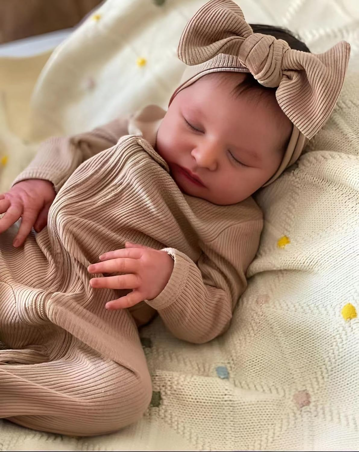 Pinky Reborn Lifelike Newborn Baby Dolls - 19 Inch Soft Body Girl Doll Lovely Real Look Reborn Baby Doll Girl Realistic Newborn Baby Doll Sleeping Reborn Bebes image number 2