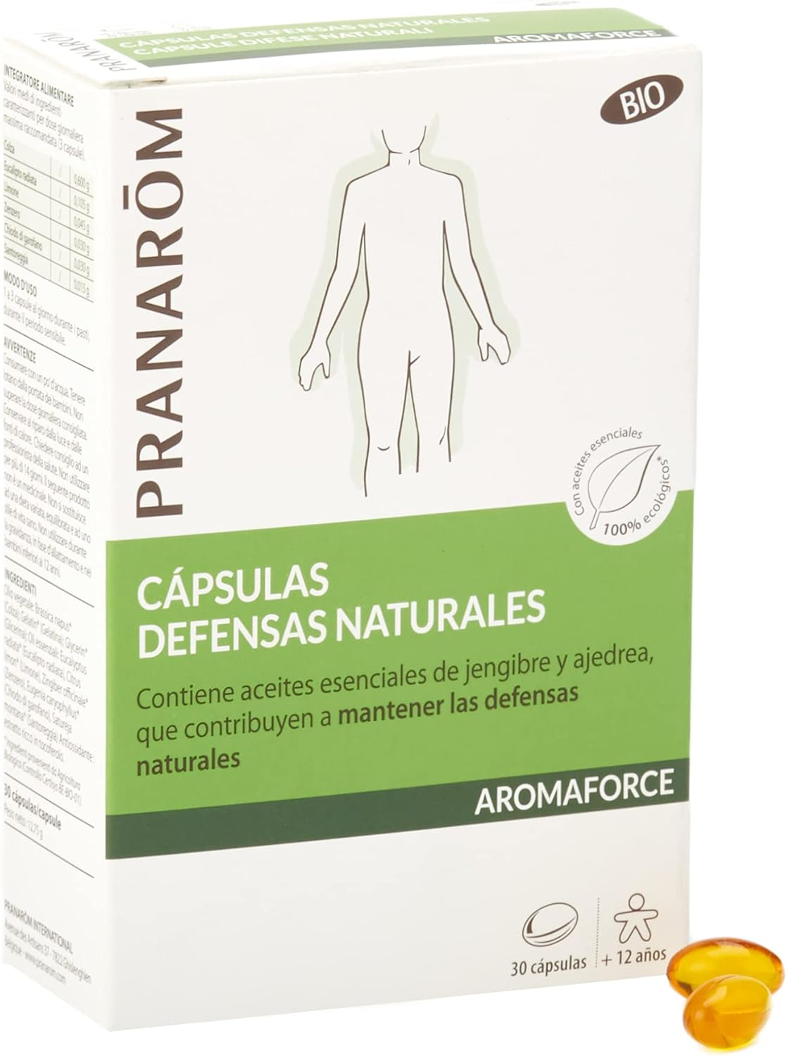 Pranar&ocirc;m, Aromaforce, C&aacute;psulas Defensas Naturales, Contiene Aceites Esenciales De Jengibre Y Ajedrea, Que Contribuyen a Mantener Las Defensas Naturales, 30 C&aacute;psulas image number 4